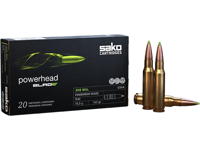 Sako Powerhead Blade Ammunition 308 Winchester 162 Grain Polymer Tip Lead Free Box of 20