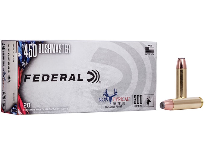 Federal Non-Typical Ammunition 450 Bushmaster 300 Grain Jacketed Hollow Point Box of 20