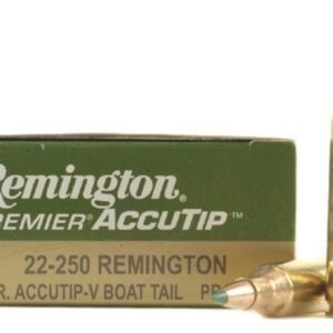 Remington Premier Varmint Ammunition 22-250 Remington 50 Grain AccuTip Boat Tail