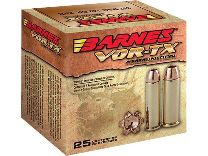 Barnes VOR-TX Ammunition 40 S&W 140 Grain Solid Hollow Point Lead Free Box of 20
