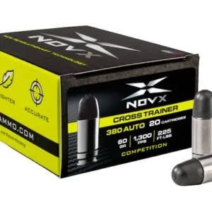 NovX Cross Trainer/Competition Ammunition 380 ACP 60 Grain Frangible Round Nose Lead Free