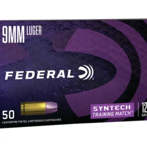 Federal Syntech Training Match Ammunition 9mm Luger 124 Grain Total Synthetic Jacket