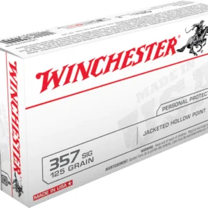 Winchester USA Ammunition 357 Sig 125 Grain Jacketed Hollow Point Box of 50
