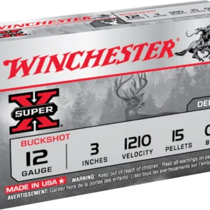 Winchester Super-X Ammunition 12 Gauge 3" Buffered 00 Buckshot 15 Pellets