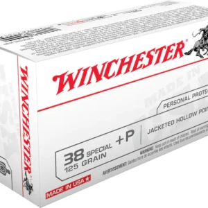 Winchester USA Ammunition 38 Special +P 125 Grain Jacketed Hollow Point Box of 50