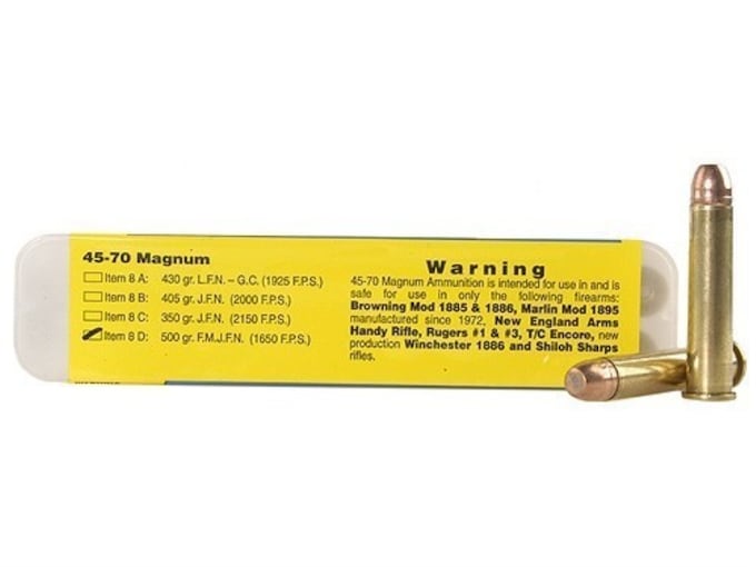 Buffalo Bore Ammunition 45-70 Government 500 Grain Full Metal Jacket Flat Nose Box of 20