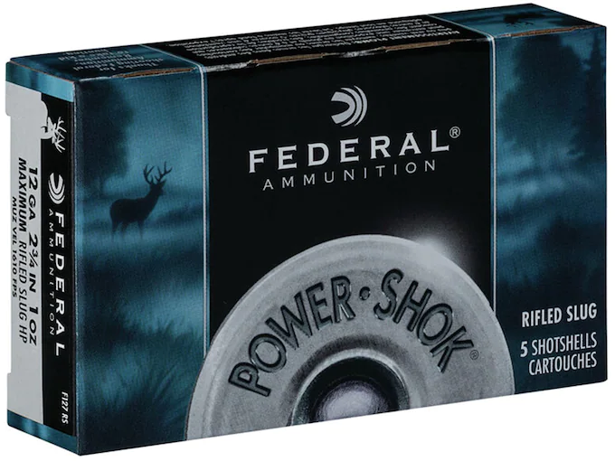 Federal Power-Shok Ammunition 12 Gauge 2-3/4" 1 oz Hollow Point Rifled Slug Box of 5