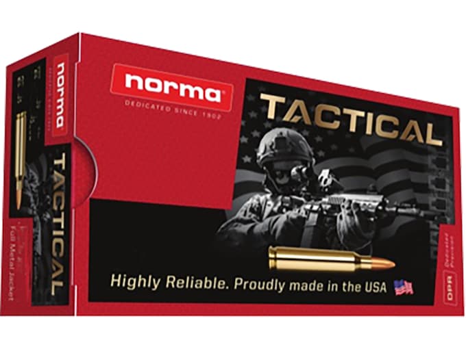 Norma Tactical Ammunition 7.62x39mm 124 Grain Full Metal Jacket Box of 20
