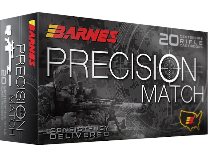 Barnes Precision Match Ammunition 223 Remington 55 Grain Open Tip Match Boat Tail Box of 20