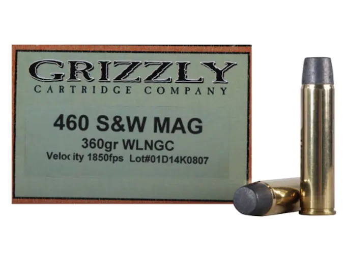 Grizzly Ammunition 460 S&W Magnum 360 Grain Lead Wide Nose Gas Check Box of 20