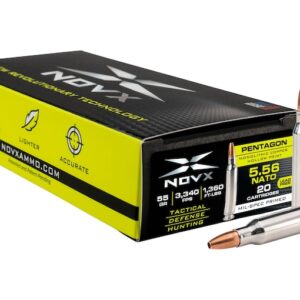 NovX Pentagon Ammunition 5.56x45mm NATO 55 Grain Copper Hollow Point Lead Free Box of 20