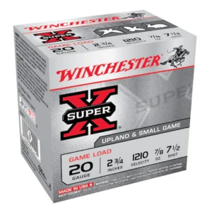 Winchester Super-X Game Load Ammunition 20 Gauge 2-3/4" 7/8 oz #7-1/2 Shot Box of 25