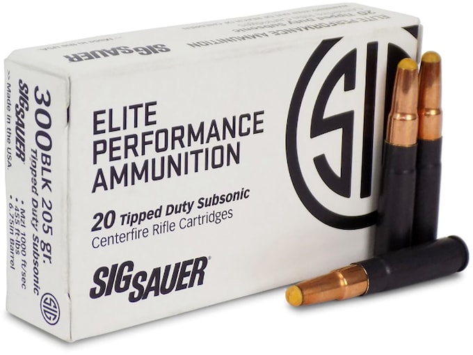 Sig Sauer Elite Performance Short Barrel Ammunition 300 AAC Blackout 205 Grain Polymer Tip Box of 20