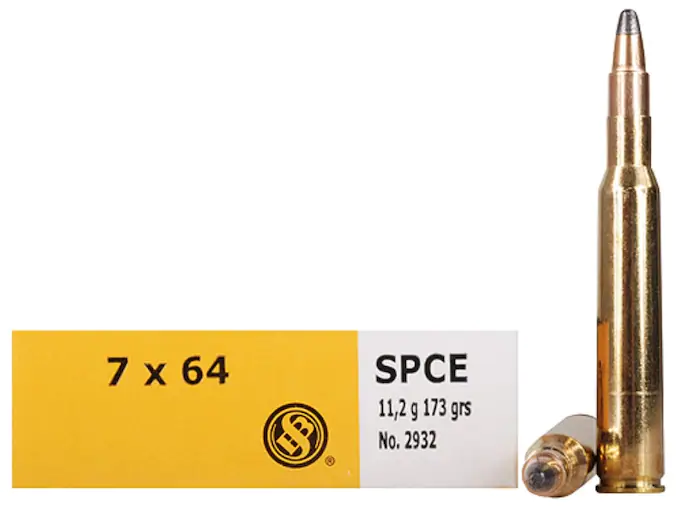 Sellier & Bellot Ammunition 7x64mm Brenneke 173 Grain Soft Point Cutting Edge Box of 20