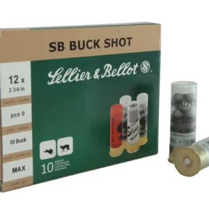 Sellier & Bellot Ammunition 12 Gauge 2-3/4" 00 Buckshot 9 Pellets Box of 10