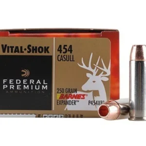 Federal Premium Vital-Shok Ammunition 454 Casull 250 Grain Barnes XPB Hollow Point Lead-Free Box of 20
