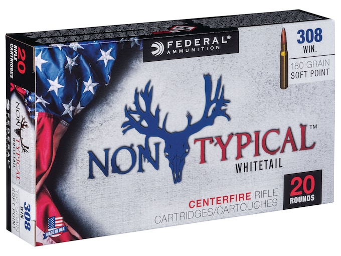 Federal Non-Typical Ammunition 308 Winchester 180 Grain Soft Point Box of 20