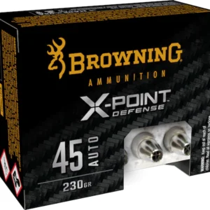 Browning X-Point Defense Ammunition 45 ACP 230 Grain Jacketed Hollow Point Box of 20