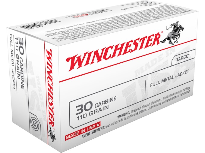 Winchester USA Ammunition 30 Carbine 110 Grain Full Metal Jacket