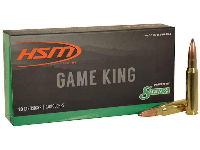 HSM GameKing Ammunition 7mm-08 Remington 140 Grain Sierra GameKing Soft Point Boat Tail Box of 20