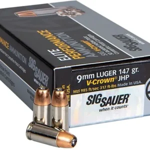 Sig Sauer Elite Performance Ammunition 9mm Luger 147 Grain V-Crown Jacketed Hollow Point