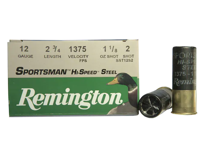 Remington Sportsman Hi-Speed Ammunition 12 Gauge 2-3/4" 1-1/8 oz #2 Non-Toxic Steel Shot