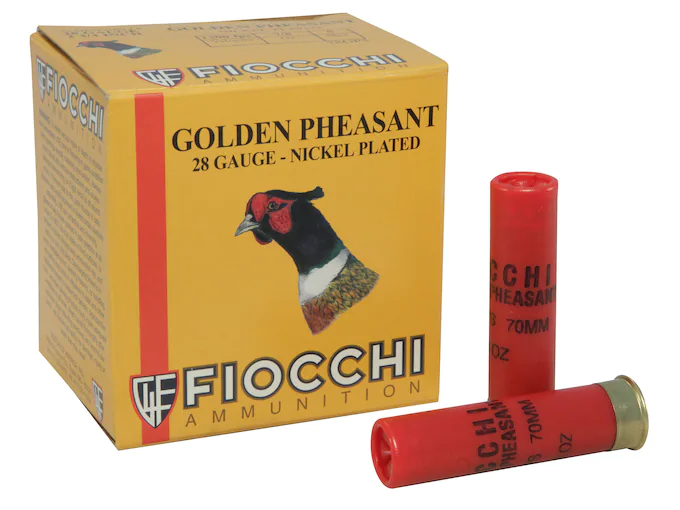 Fiocchi Golden Pheasant Ammunition 28 Gauge 2-3/4" 7/8 oz #5 Nickel Plated Shot Box of 25