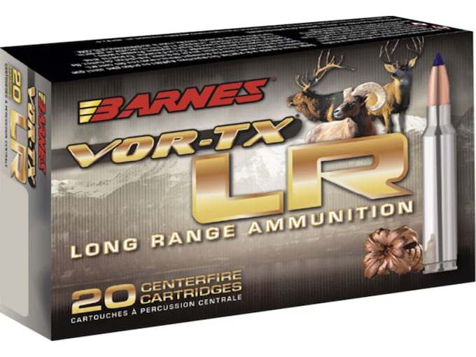 Barnes VOR-TX Long Range Ammunition 300 Remington Ultra Magnum 190 Grain LRX Polymer Tipped Boat Tail Lead-Free Box of 20