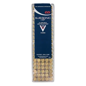 CCI Ammunition 22 Long Rifle Subsonic 40 Grain Lead Hollow Point Box of 100