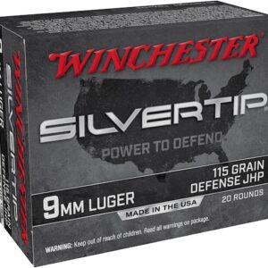 Winchester Silvertip Defense Ammunition 9mm Luger 115 Grain Jacketed Hollow Point Box of 20