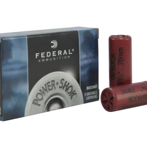Federal Power-Shok Ammunition 12 Gauge 2-3/4" Buffered 00 Buckshot 9 Pellets Box of 5