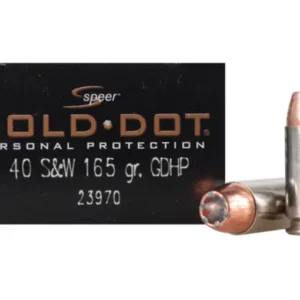 Speer Gold Dot Ammunition 40 S&W 165 Grain Jacketed Hollow Point