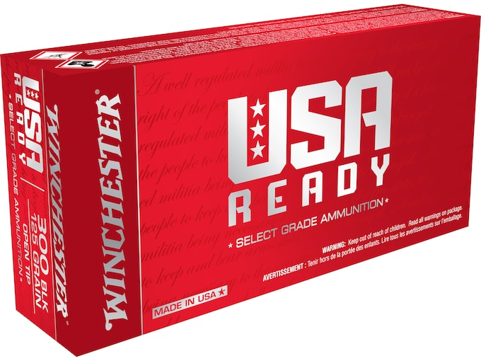 Winchester USA Ready Ammunition 300 AAC Blackout 125 Grain Open Tip