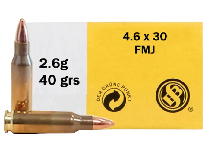 Sellier & Bellot Ammunition 4.6x30mm HK 40 Grain Full Metal Jacket Box of 40
