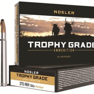 Nosler Trophy Grade Ammunition 375 H&H Magnum 260 Grain Partition Box of 20