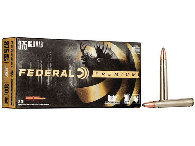 Federal Premium Safari Ammunition 375 H&H Magnum 300 Grain Nosler Partition