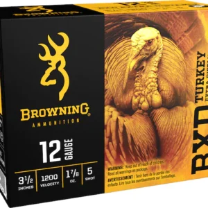 Browning BXD Extra Distance Turkey Ammunition 12 Gauge 3-1/2" 1 1-7/8 oz #5 Nickel Plated Shot Box of 10
