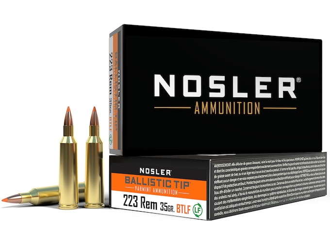 Nosler BT Varmint Ammunition 223 Remington 35 Grain Ballistic Tip Varmint Lead-Free Box of 20