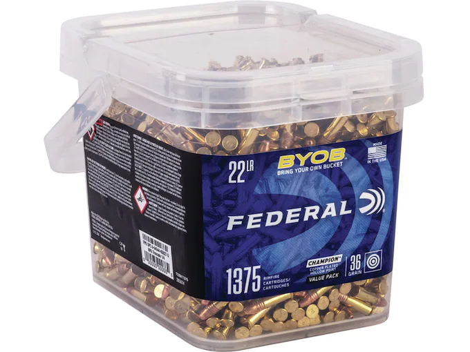 Federal BYOB Ammunition 22 Long Rifle 36 Grain Copper Plated Hollow Point