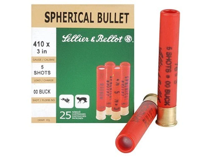 Sellier & Bellot Ammunition 410 Bore 3" 00 Buckshot 5 Pellets Box of 25