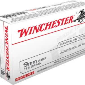 Winchester USA Ammunition 9mm Luger 115 Grain Jacketed Hollow Point