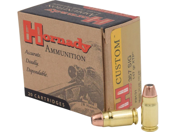 Hornady Custom Ammunition 357 Sig 147 Grain XTP Jacketed Hollow Point Box of 20
