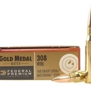 Federal Premium Gold Medal Ammunition 308 Winchester 168 Grain Sierra MatchKing Hollow Point Boat Tail