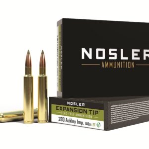 Nosler E-Tip Ammunition 280 Ackley Improved 140 Grain E-Tip Lead-Free Box of 20