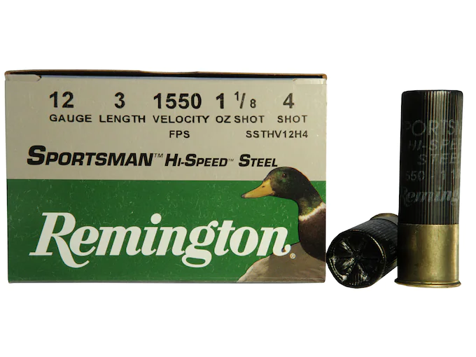 Remington Sportsman Hi-Speed Ammunition 12 Gauge 3" 1-1/8 oz #4 Non-Toxic Steel Shot