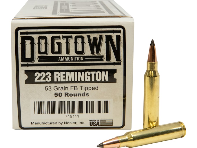 Dogtown Ammunition 223 Remington 53 Grain Polymer Tip Flat Base