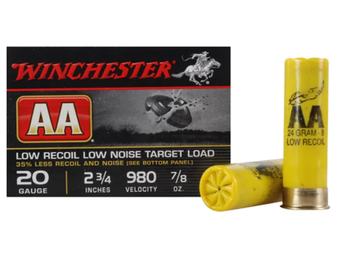 Winchester AA Featherlite Target Ammunition 20 Gauge 2-3/4" 7/8 oz #8 Shot