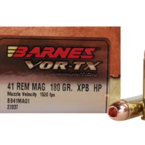 Barnes VOR-TX Ammunition 41 Remington Magnum 180 Grain XPB Hollow Point Lead-Free Box of 20