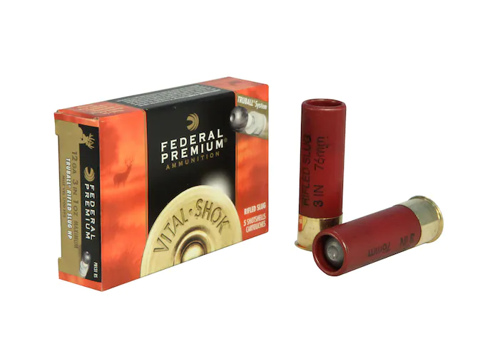 Federal Premium Vital-Shok Ammunition 12 Gauge 3" 1 oz TruBall Hollow Point Rifled Slug Box of 5
