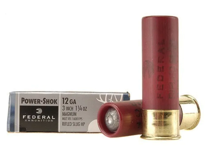Federal Power-Shok Ammunition 12 Gauge 3" 1-1/4 oz Hollow Point Rifled Slug Box of 5